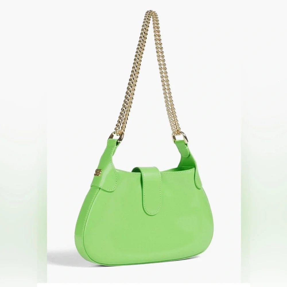 Sandro Sweet Janet Chain Shoulder Bag Vert Pomme Green Apple Small Purse NWT - Picture 2 of 7